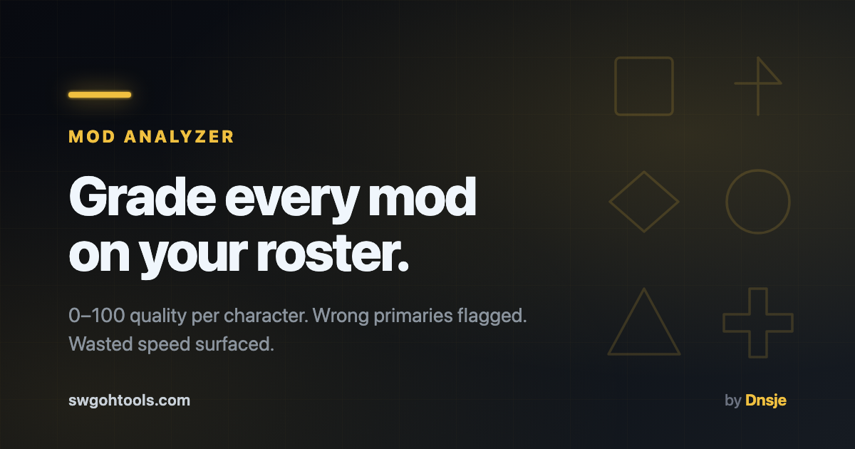 SWGOH Mod Analyzer & Optimizer — Score Every Mod, Find Fixes, Compare ...